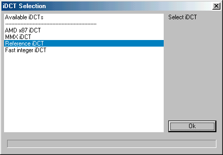 FlasKMPEG iDCT Selection